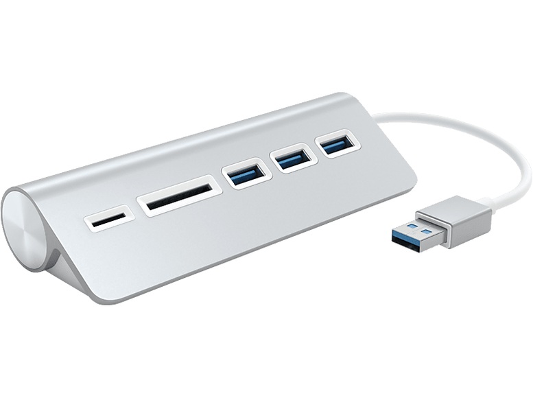 Satechi - Aluminium 3-fach USB 3.0 Hub & SD/Micro-SD Steckplatz (ST-3HCRS) - Silber