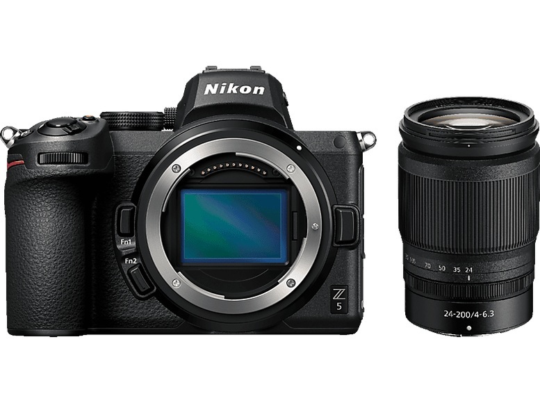 NIKON Z 5 Body + NIKKOR Z 24-200mm f/4-6.3 VR - Systemkamera (Fotoauflösung: 24.3 MP) Schwarz