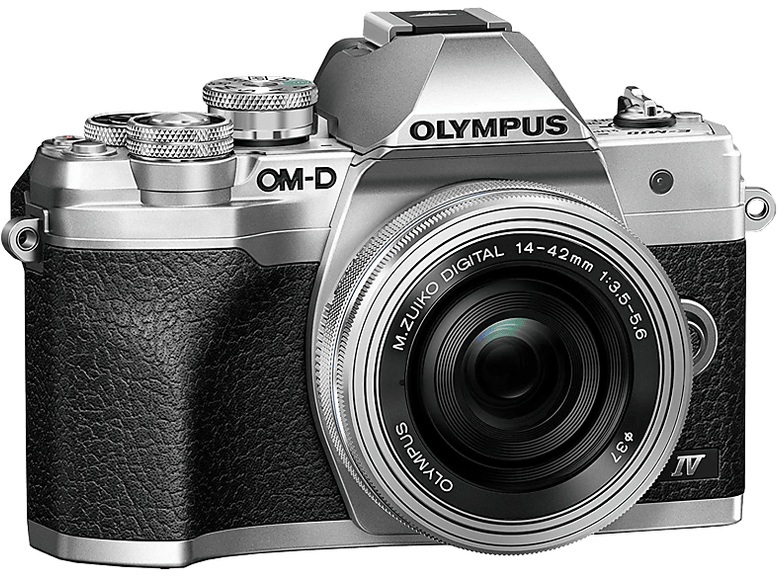 OLYMPUS OM-D E-M10 Mark IV Body + M.Zuiko Digital ED 14-42mm F3.5-5.6 EZ Pancake - Systemkamera (Fotoauflösung: 20.3 MP) Silber