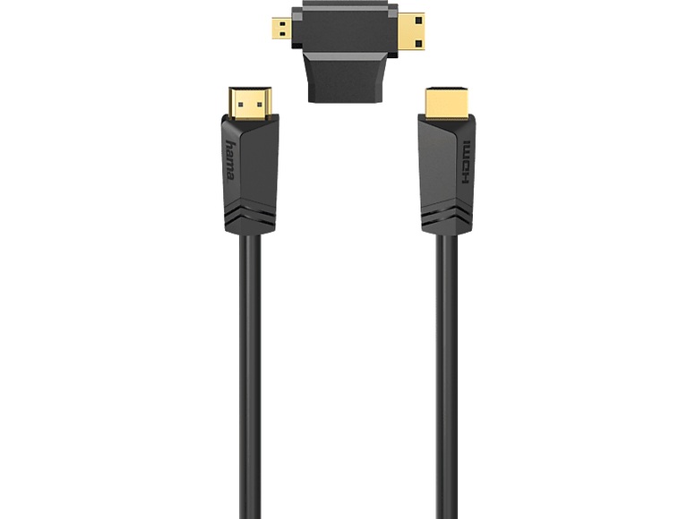 HAMA 205162 HS HDMI M/M 1.5M & HDMI ADP - HDMI-Kabel (Schwarz)