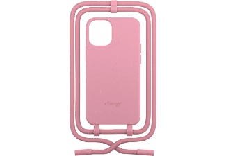 Woodcessories - iPhone 12 / iPhone 12 Pro Change Necklace BioCase Schutzhülle Vegan Biologisch Abbaubar + Handykette (CHA030) - Rosa