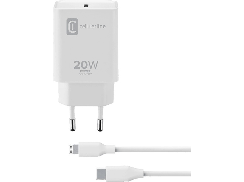 CELLULAR LINE ACHIPHKITC2LMFI20W - Ladegerät (Weiss)
