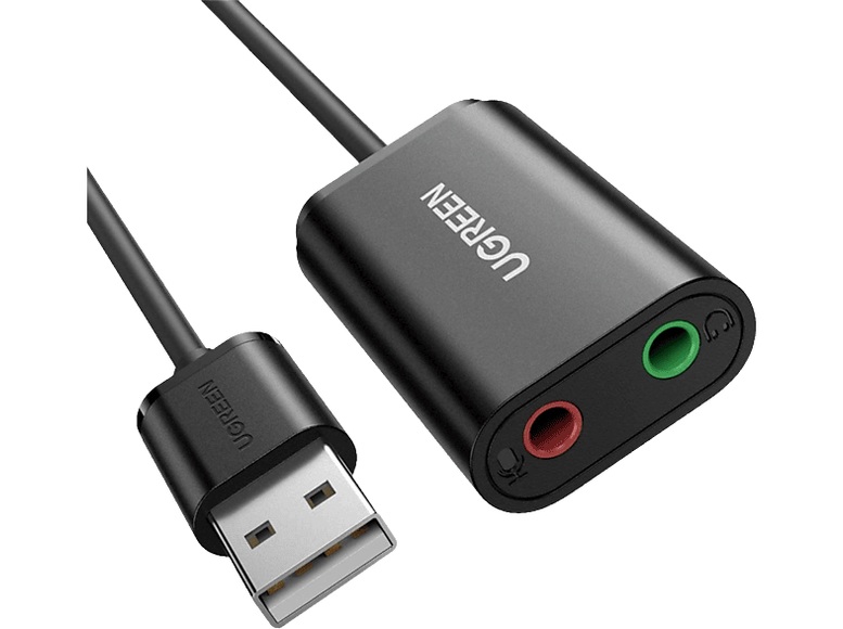 Ugreen USB 2.0 externer Soundadapter - Schwarz