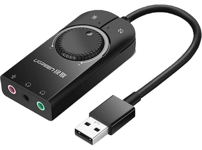 Ugreen External USB Sound Adapter, 15cm, black, 40964