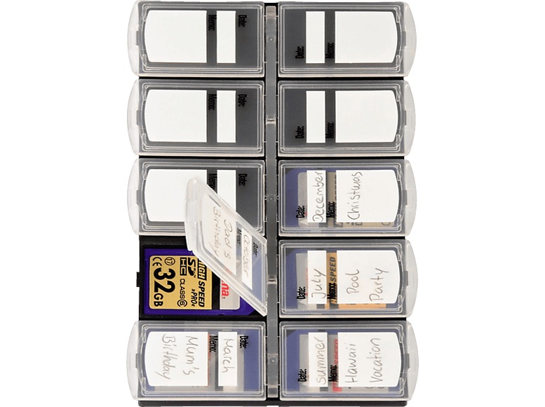 Hama Speicherkarten-Box - Kunststoff (Schwarz, transparent)