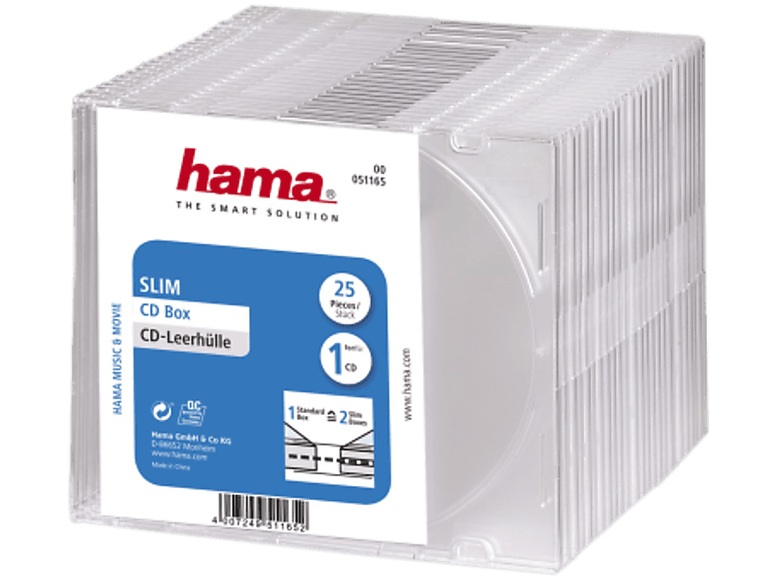 Hama 51165 CD Slim BOX Clear - (Transparent)