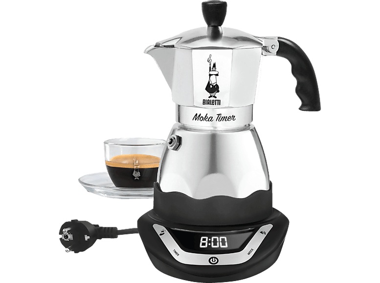 Bialetti 2603C Easy Timer 6 - Espressokocher (Silber)