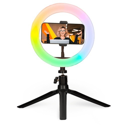 K6 Selfie Studio Stand mit LED Ring Schwarz
