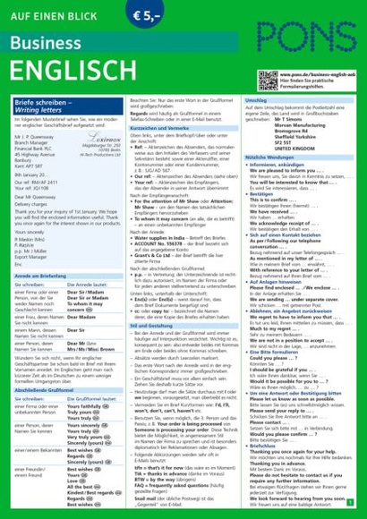 PONS auf einen Blick Business Englisch