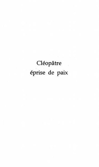 Cleopatre eprise de paix