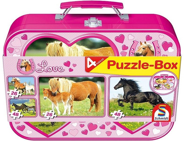 Schmidt Puzzle-Box - im Metallkoffer - Love Pferde