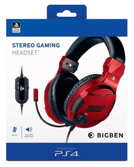 BIG BEN PS4 V3 - Gaming Headset (Rot/Schwarz)