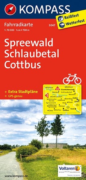 Kompass Fahrradkarte Spreewald, Schlaubetal, Cottbus