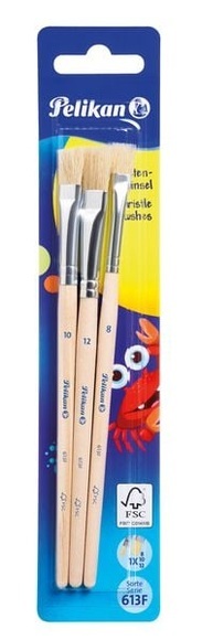 Borstenpinsel Blister mit 3 Pinseln