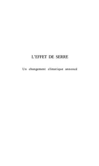 L'effet De Serre