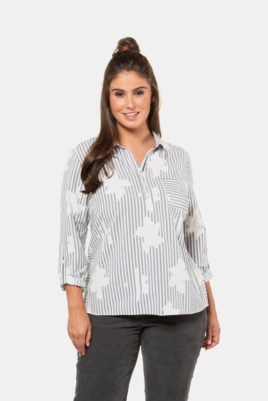 Große Größen Tunika Damen (Größe 58 60, offwhite) | Ulla Popken Langarmtuniken | Baumwolle/Polyamid/Elasthan