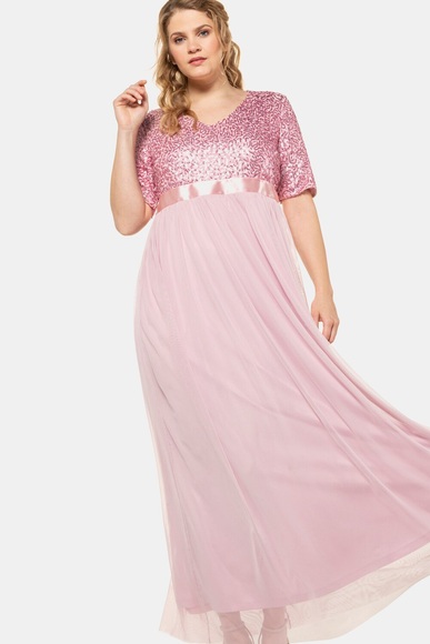 Grosse Grössen Abendkleid, Damen, rosa, Größe: 44, Polyester/Polyester, Ulla Popken