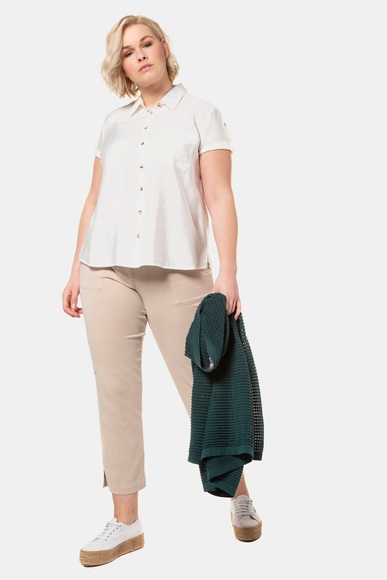 Grosse Grössen Hemdbluse, Damen, beige, Größe: 62/64, Viskose/Polyamid, Ulla Popken