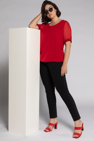 Grosse Grössen Blusenshirt, Damen, braun, Größe: 58/60, Polyester/Viskose, Ulla Popken