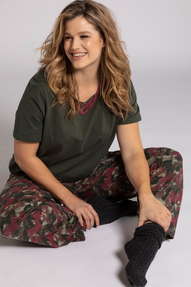 Grosse Grössen Pyjama, Damen, grün, Größe: 42/44, Baumwolle, Ulla Popken