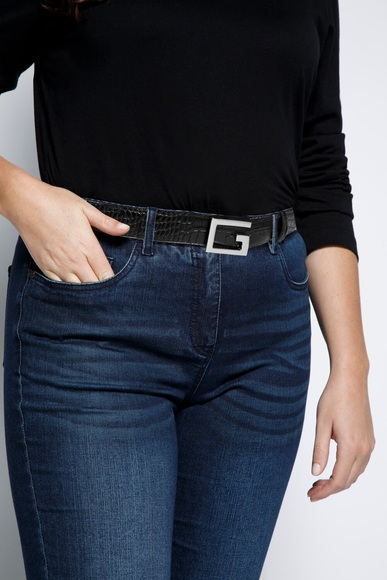 Grosse Grössen Leder-Gürtel, Damen, schwarz, Größe: 135, Leder, Ulla Popken