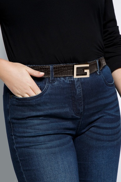 Grosse Grössen Leder-Gürtel, Damen, beige, Größe: 105, Leder, Ulla Popken