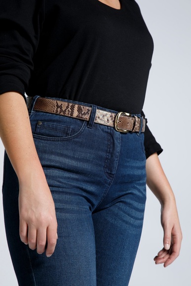 Grosse Grössen Leder-Gürtel, Damen, orange, Größe: 105, Leder, Ulla Popken