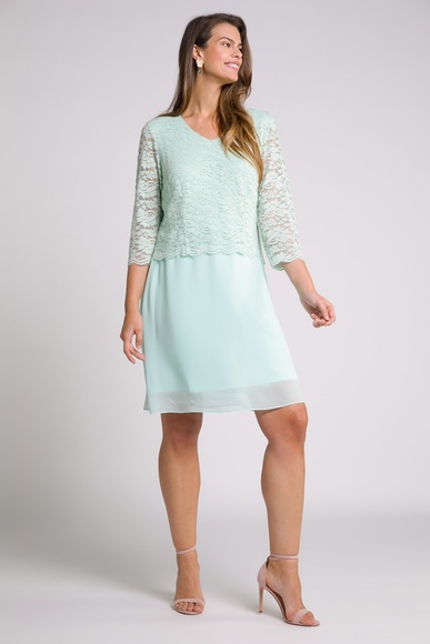 Grosse Grössen Midikleid, Damen, türkis, Größe: 50/52, Viskose/Synthetische Fasern/Elasthan, Ulla Popken