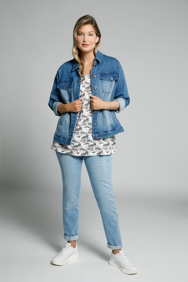 Grosse Grössen Shirt, Damen, grau, Größe: 54/56, Baumwolle, Ulla Popken