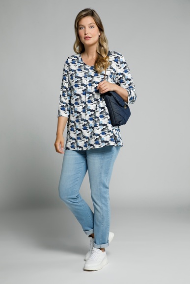 Grosse Grössen Shirt, Damen, blau, Größe: 62/64, Baumwolle, Ulla Popken