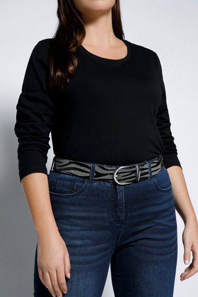 Grosse Grössen Leder-Gürtel, Damen, grau, Größe: 115, Leder, Ulla Popken
