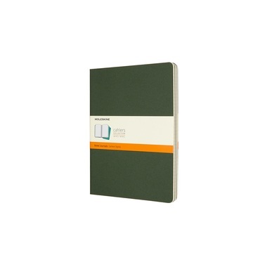 Moleskine Cahier Xlarge, 3er Set, Liniert, Kartoneinband, Myrtengrün