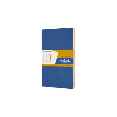 Moleskine Volant Large/A5, 2er Set, Blanko, Soft Cover, Vergissmeinnicht Blau, Bernsteingelb