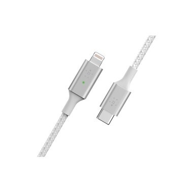 Belkin Smart LED Kabel - USB-C / Lightning / Weiss - 1.2m
