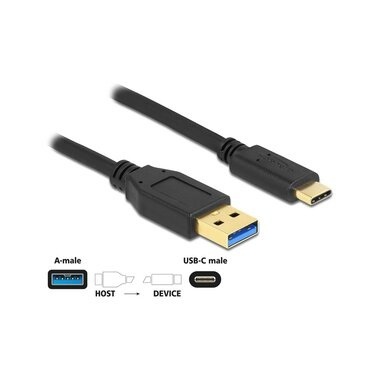DeLOCK 84006 USB Kabel 3 m USB 3.2 Gen 1 (3.1 Gen 1) USB A USB C Schwarz