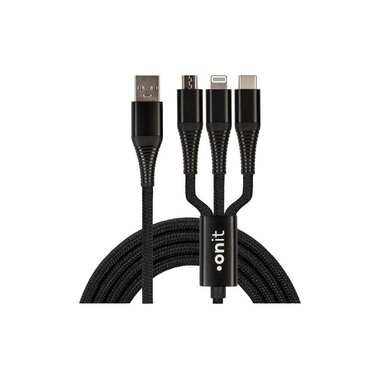 onit USB A - Lightning/Micro-USB/USB C; 1 m Kabel