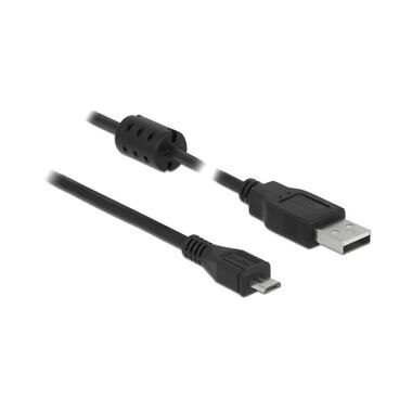 Delock USB 2.0 Anschlusskabel [1x USB 2.0 Stecker A - 1x USB 2.0 Stecker Micro-B] 0.5 m Schwarz mit Ferritkern