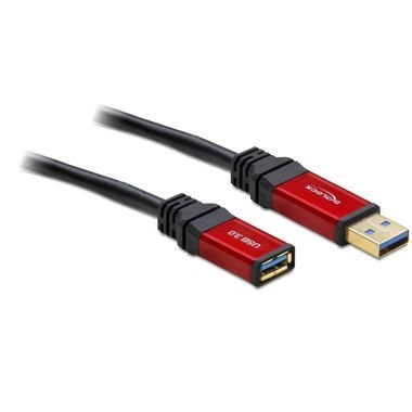 Delock USB 3.0 Verlängerungskabel [1x USB 3.0 Stecker A - 1x USB 3.0 Buchse A] 3 m Rot, Schwarz vergoldete