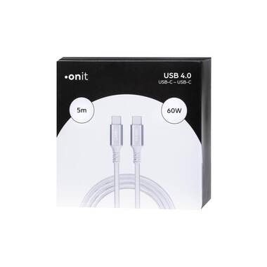 onit USB4-Kabel Pro USB C - USB C 5 m, Weiss
