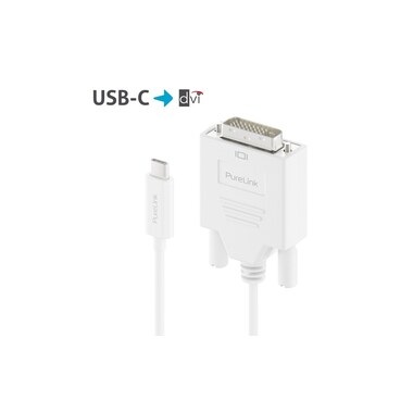 PureLink Kabel IS2210-010 USB Type-C - DVI-D, 1 m, Weiss