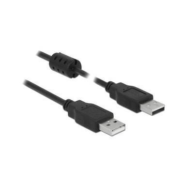 Delock USB 2.0 Anschlusskabel [1x USB 2.0 Stecker A - 1x USB 2.0 Stecker A] 0.5 m Schwarz mit Ferritkern