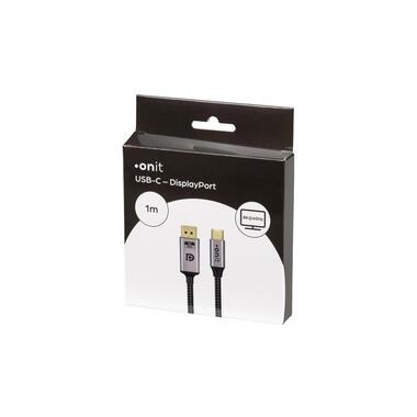 onit Kabel USB Type C DisplayPort 1 m Videokabel Grau Schwarz