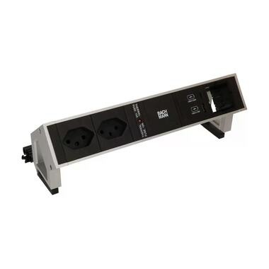 Bachmann Tischsteckdosenleiste DESK 2, 2x T13, 1x USB A/C, 1x Leer