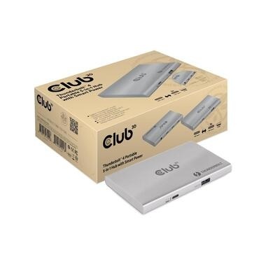 CLUB3D Certified Thunderbolt?4 Tragbarer 5-in-1-Hub mit Smart Power