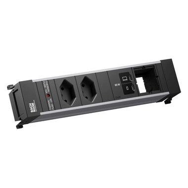 Bachmann Einbausteckerleiste POWER FRAME M 2xT13 1xUSB C/C 65W 1xCM