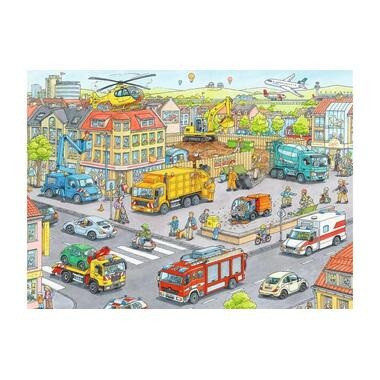 RAVENSBURGER Puzzle 100 Teile Fahrzeuge in der Stadt