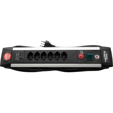 Brennenstuhl Premium-Alu-Line 6-fach USB C PD 30W USB A 18W 3 m