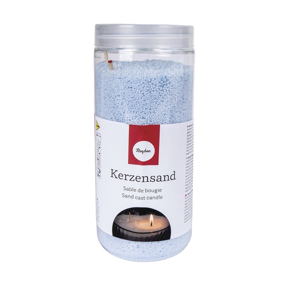Kerzensand mit 2 Dochte, hellblau, 250g