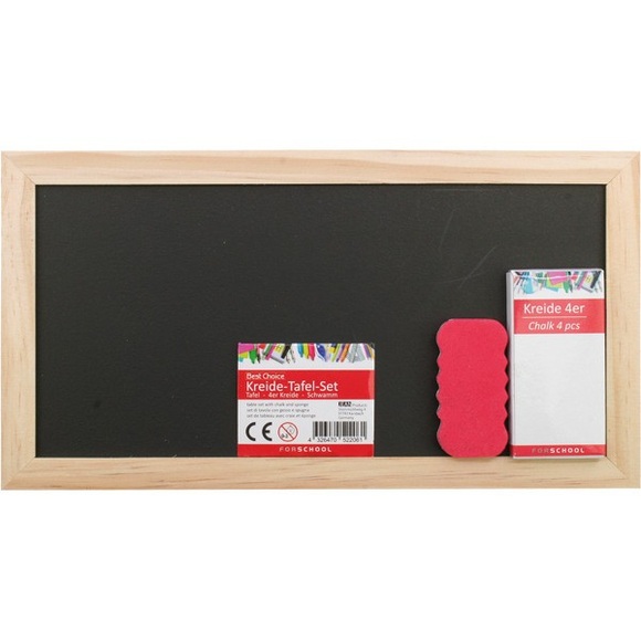 Kreidetafel-Set 28x15cm inkl. Kreide und Schwamm