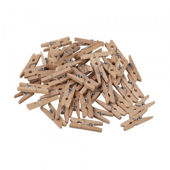 Mini Holzwäscheklammern Natur 48 Stk.